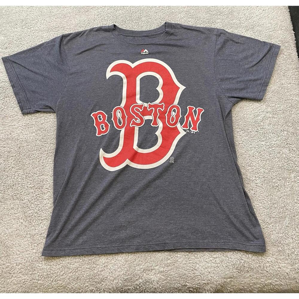 Boston Red Sox Majestic Short Sleeve Graphic T-shirt  Red Logo SIZE XL